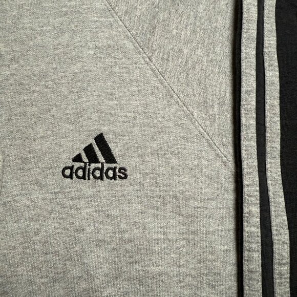 Vintage Adidas Grey Hoodie with Black Touches - Picture 4 of 4